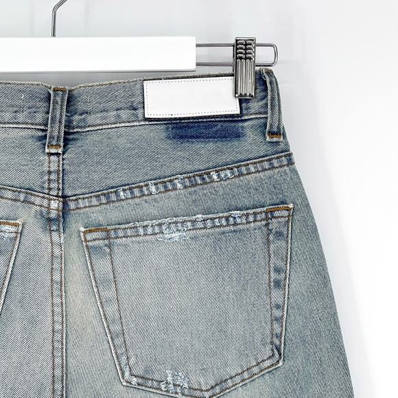 RE/DONE Grunge Destroyed Straight Jeans Women’s Size 23 Dirty Destroy Distressed - Picture 6 of 7